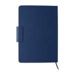 Carnet en PU recyclé avec feuilles lignées A5 et stylo encre bleue troisième vue