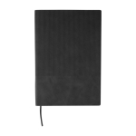 Carnet avec effet velours sur la couverture feuilles lignées A5 couleur noir première vue