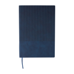 Carnet avec effet velours sur la couverture feuilles lignées A5 couleur bleu première vue