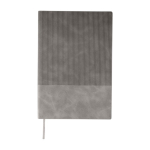 Carnet avec effet velours sur la couverture feuilles lignées A5 couleur gris première vue