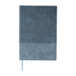 Carnet avec effet velours sur la couverture feuilles lignées A5 couleur bleu ciel première vue