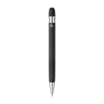 Stylo en aluminium recyclé avec finition caoutchouc encre bleue première vue