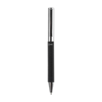 Stylo roller rotatif en laiton et RPET personnalisable encre bleue couleur noir première vue