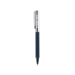 Stylo roller rotatif en laiton et RPET personnalisable encre bleue couleur bleu avec zone d'impression
