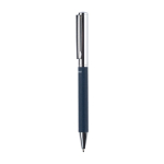 Stylo roller rotatif en laiton et RPET personnalisable encre bleue première vue