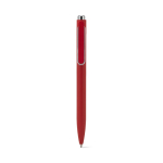 Stylo en aluminium recyclé avec clip innovant et encre bleue couleur rouge première vue