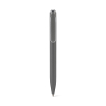Stylo en aluminium recyclé avec clip innovant et encre bleue couleur gris clair première vue