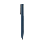 Stylo en métal 60 % recyclé élégant avec clip et encre bleue couleur bleu deuxième vue