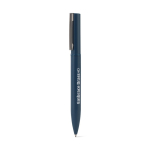 Stylo en métal 60 % recyclé élégant avec clip et encre bleue couleur bleu image avec logo