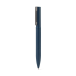 Stylo en métal 60 % recyclé élégant avec clip et encre bleue couleur bleu