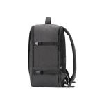 Sac à dos en polyester recyclé aux dimensions pour avion 14” couleur gris foncé quatrième vue