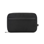 Sac organisateur pour goodies technologiques en polyester recyclé couleur noir première vue