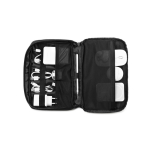 Sac organisateur pour goodies technologiques en polyester recyclé couleur noir Septième vue