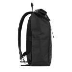 Sac à dos roll-top de voyage en polyester recyclé imperméable 14” couleur noir troisième vue