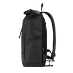 Sac à dos roll-top de voyage en polyester recyclé imperméable 14” couleur noir quatrième vue