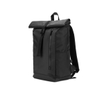 Sac à dos roll-top de voyage en polyester recyclé imperméable 14” couleur noir Dixième vue