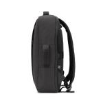 Sac à dos compact en polyester recyclé avec poignée trolley 15,6” couleur gris foncé troisième vue
