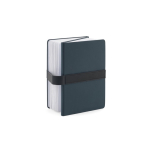 Bloc-notes en PU recyclé A5, pages lignées et pages blanches couleur bleu Huitième vue