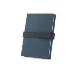 Bloc-notes en PU recyclé A5, pages lignées et pages blanches couleur bleu