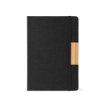 Ensemble bloc-notes et stylo en bambou, encre noire, A5, pages lignées couleur noir première vue