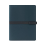 Porte-documents, bloc-notes, fermeture magnétique A4, pages lignées couleur bleu première vue