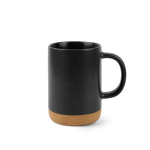 Tasse en céramique avec base en liège amovible et finition mate 320 ml couleur noir première vue