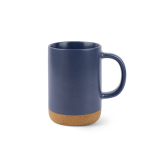 Tasse en céramique avec base en liège amovible et finition mate 320 ml couleur bleu marine première vue