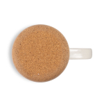Tasse en céramique avec base en liège amovible et finition mate 320 ml couleur blanc cassé troisième vue