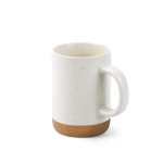 Tasse en céramique avec base en liège amovible et finition mate 320 ml couleur blanc cassé