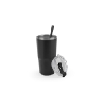 Verre en acier recyclé à double paroi avec finition mate 600 ml couleur noir sixième vue