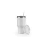 Verre en acier recyclé à double paroi avec finition mate 600 ml couleur blanc sixième vue