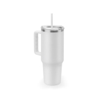 Grand gobelet de voyage en acier recyclé, finition mate 1,3 L couleur blanc