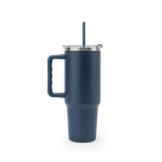 Grand gobelet de voyage en acier recyclé, finition mate 1,3 L couleur bleu marine première vue
