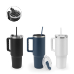 Grand gobelet de voyage en acier recyclé, finition mate 1,3 L diverses couleurs