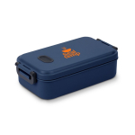 Boîte à lunch en plastique lavable en machine avec couvercle 900 ml couleur bleu marine image avec logo