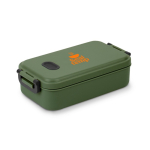 Boîte à lunch en plastique lavable en machine avec couvercle 900 ml couleur vert militaire image avec logo