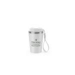 Gobelet de voyage en acier recyclé avec isolation sous vide 460 ml couleur blanc image avec logo