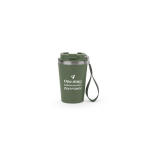Gobelet de voyage en acier recyclé avec isolation sous vide 460 ml couleur vert militaire image avec logo