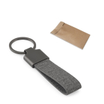 Porte-clés rectangulaire en métal et PET recyclé avec anneau pratique diverses couleurs