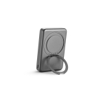 Batterie externe écologique magnétique avec support anneau 10000 mAh couleur gris foncé quatrième vue
