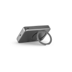 Batterie externe écologique magnétique avec support anneau 10000 mAh couleur gris foncé cinquième vue