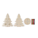 Sapin de Noël en bois naturel FSC™ pliable et à colorier couleur naturel première vue