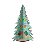 Sapin de Noël en bois naturel FSC™ pliable et à colorier couleur naturel sixième vue
