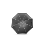 Parapluie recyclé 68 cm en polyester avec détails réfléchissants Ø120 couleur noir première vue
