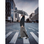 Parapluie recyclé 68 cm en polyester avec détails réfléchissants Ø120 première vue