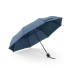 Parapluie pliable 3 sections en rPET avec tiges en fibre de verre Ø98 couleur bleu