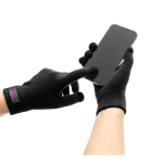 Gants en polyester recyclé rPET avec bouts tactiles pour smartphone couleur noir image avec logo 4