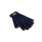 Gants en polyester recyclé rPET avec bouts tactiles pour smartphone couleur bleu marine