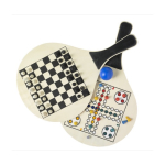 Set de 2 raquettes en bois et balle avec jeux sur les raquettes première vue