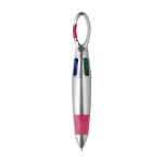 Stylo 4 couleurs avec grip antidérapant et mousqueton première vue